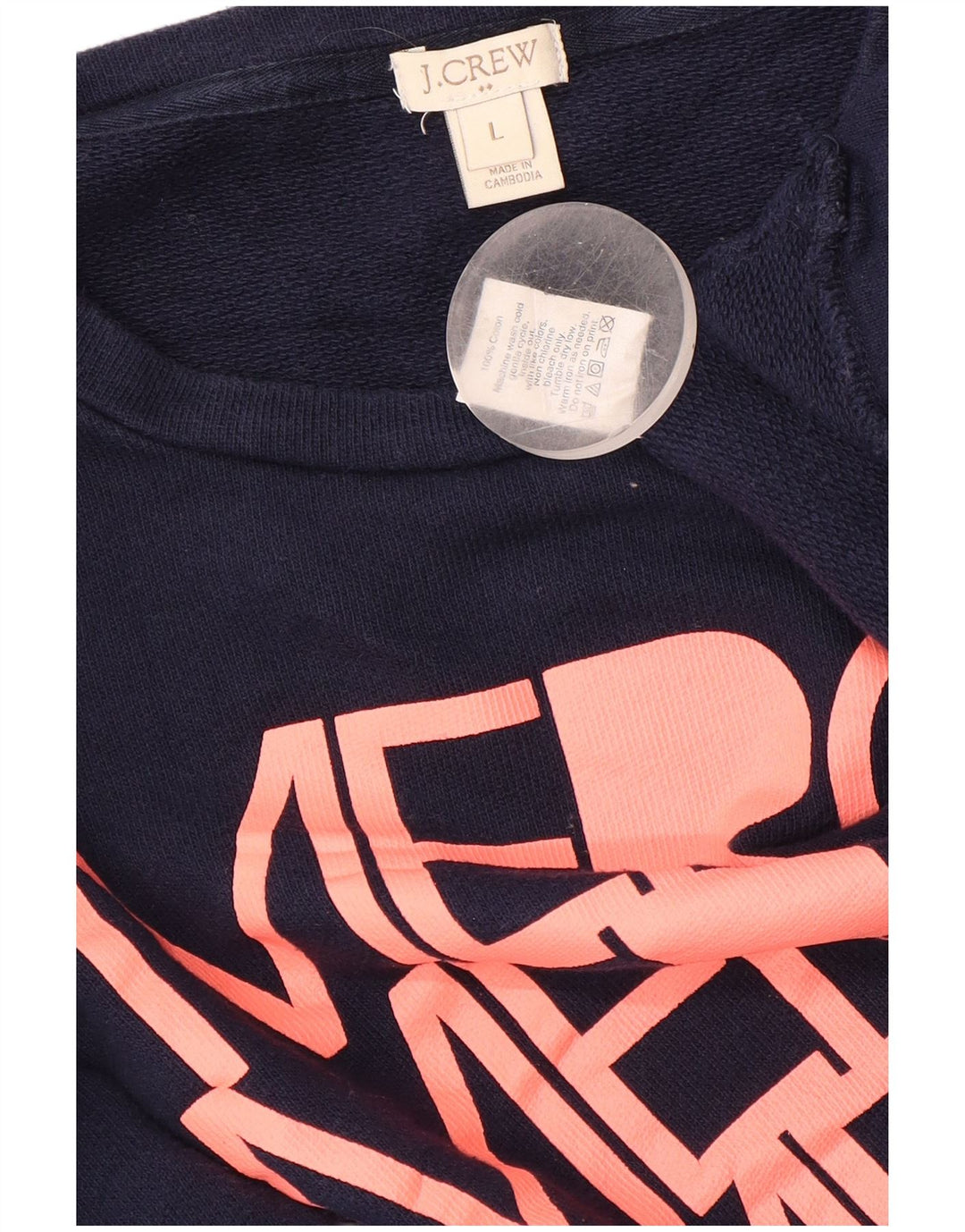 J. CREW Sudadera gráfica para mujer Jumper UK 46 Grande Azul marino Algodón