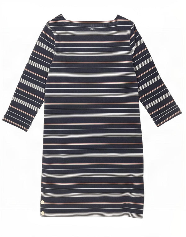 Barbour Vestido recto de manga 3/4 para mujer UK 40 Algodón a rayas azul marino mediano