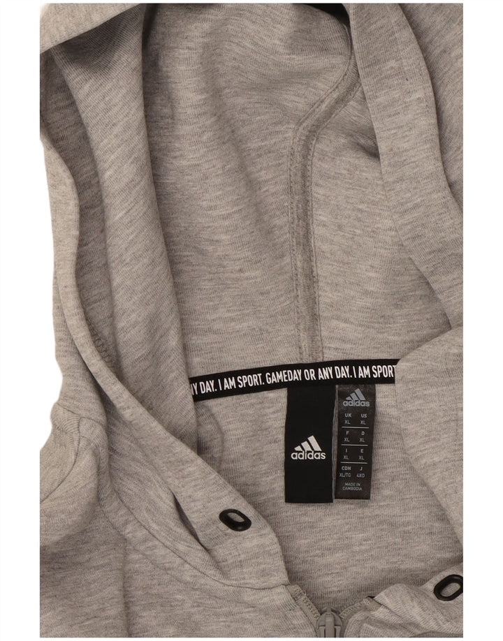 ADIDAS Sudadera con capucha y cremallera para hombre XL Algodón gris