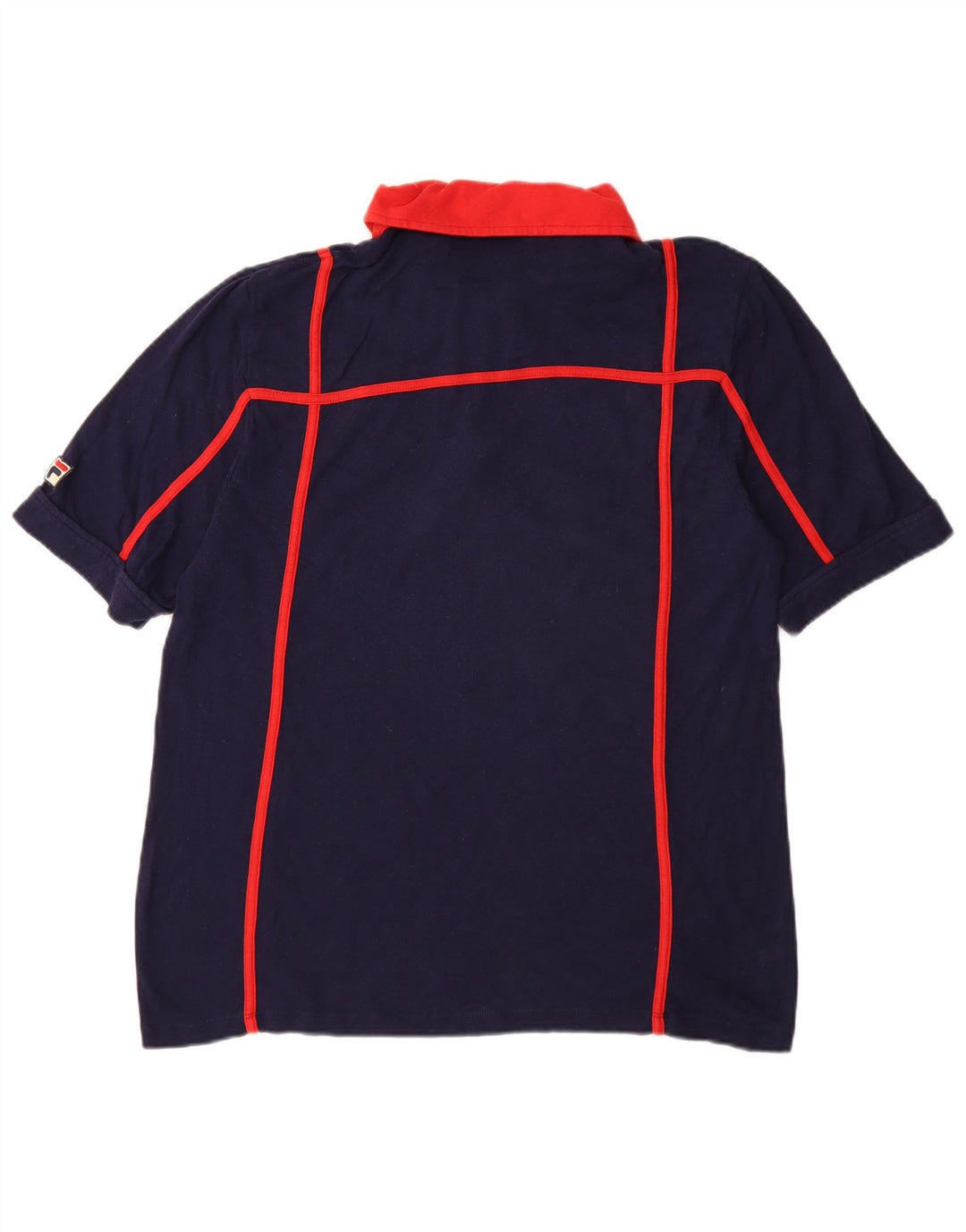 FILA Polo para hombre de algodón con bloques de color azul marino grande