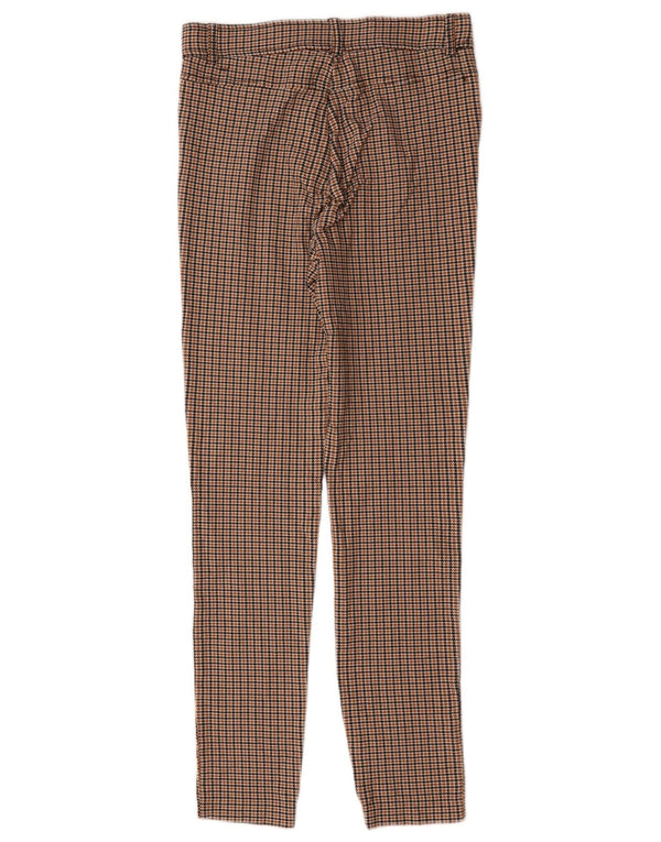 Zara Mujer Pantalón Casual Pitillo Mediano W28 L27 Viscosa Pata De Gallo Marrón