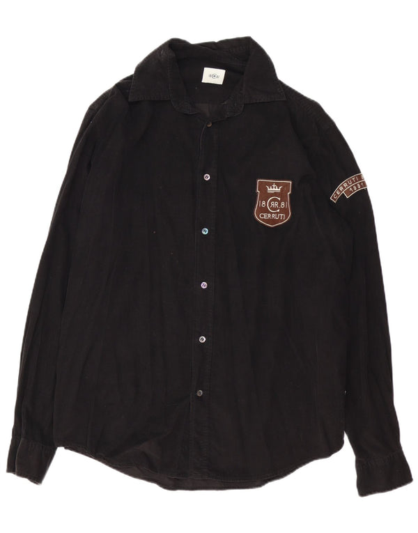 CERRUTI 1881 Camisa de pana para hombre mediana negra