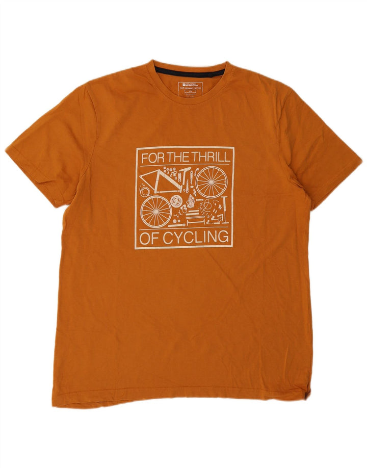 Mountain Warehouse Camiseta gráfica para hombre Top grande de algodón naranja