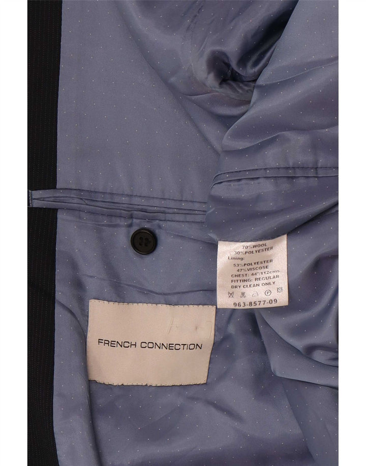 French Connection Chaqueta tipo blazer de 2 botones para hombre UK 44 2XL Lana azul marino