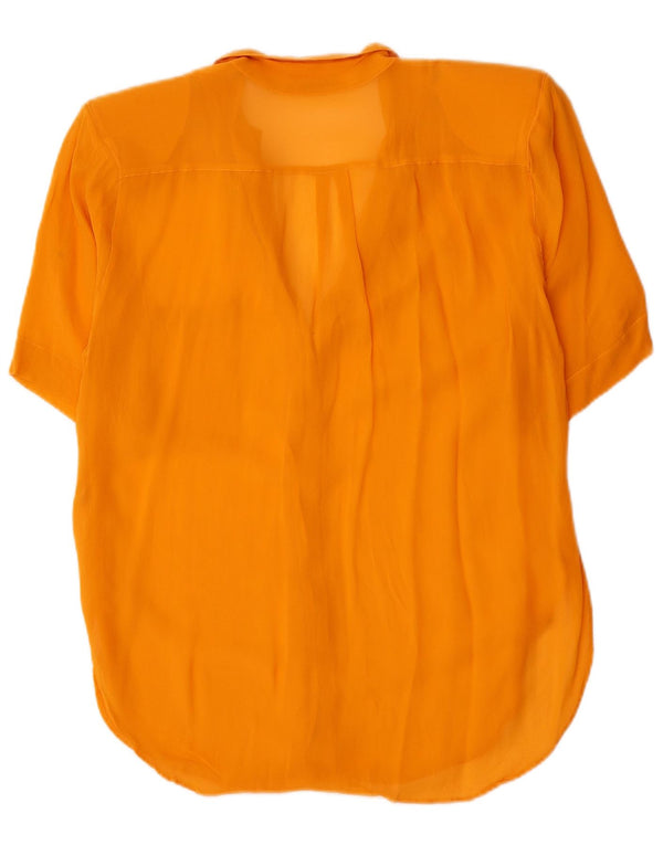 Balloon Blusa de manga corta para mujer UK 46 Large Seda naranja
