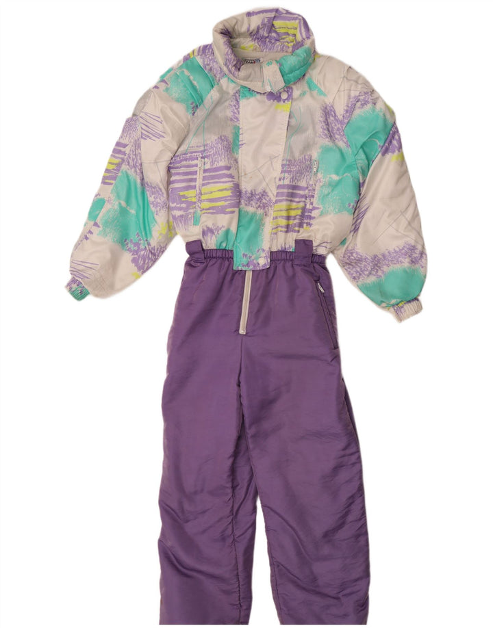 Mono de esquí para mujer Golden Team IT 44 Poliamida con bloques de color morado mediano