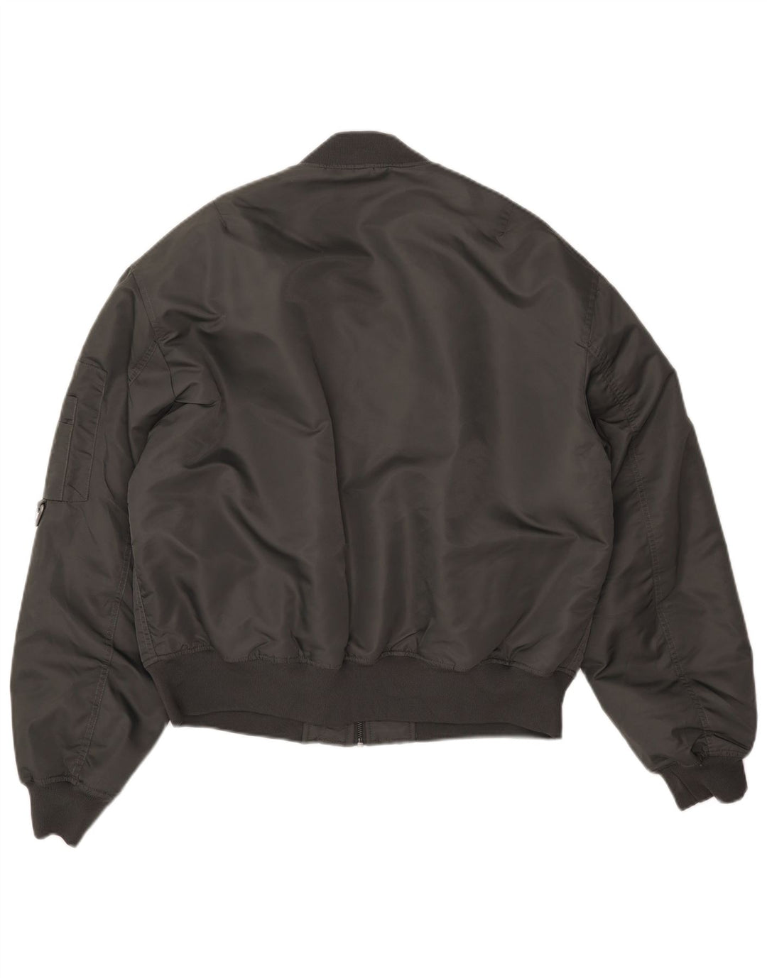 ZARA Chaqueta Bomber Hombre UK 40 Grande Poliéster Gris