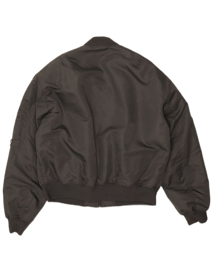 ZARA Chaqueta Bomber Hombre UK 40 Grande Poliéster Gris