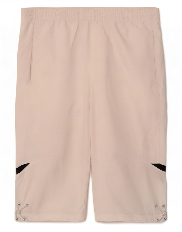 Adidas Bermudas Deportivas Para Hombre Poliéster Color Block Blanco Mediano