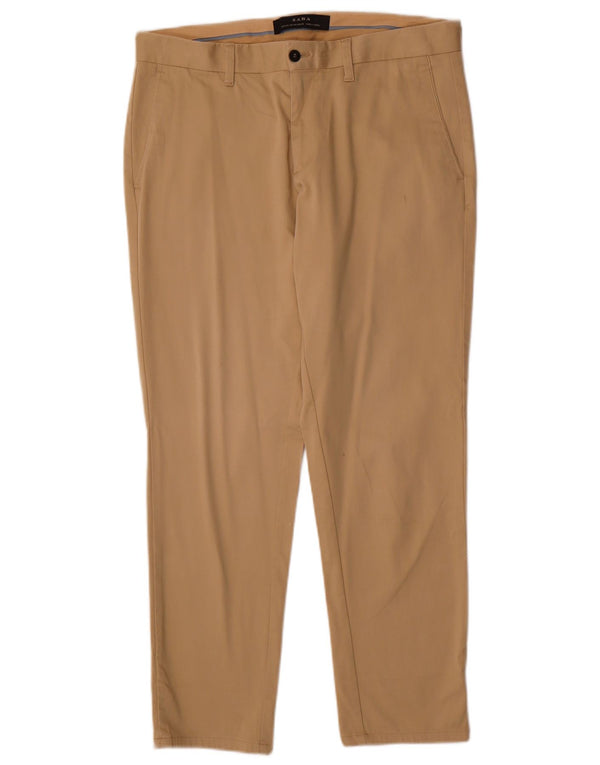 Zara Mens Slim Chino Pantalones EU 42 Large W32 L27 Beige