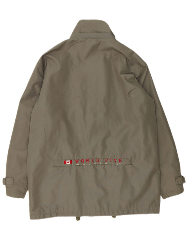 VINTAGE Chaqueta de lluvia para hombre Reino Unido 38 Poliéster caqui medio
