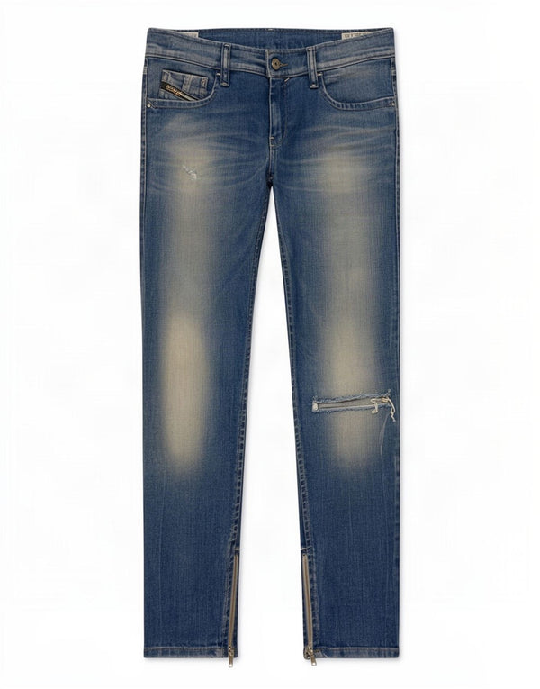 Diesel Mujer Vaqueros Slim Desgastados W29 L29 Algodón Azul