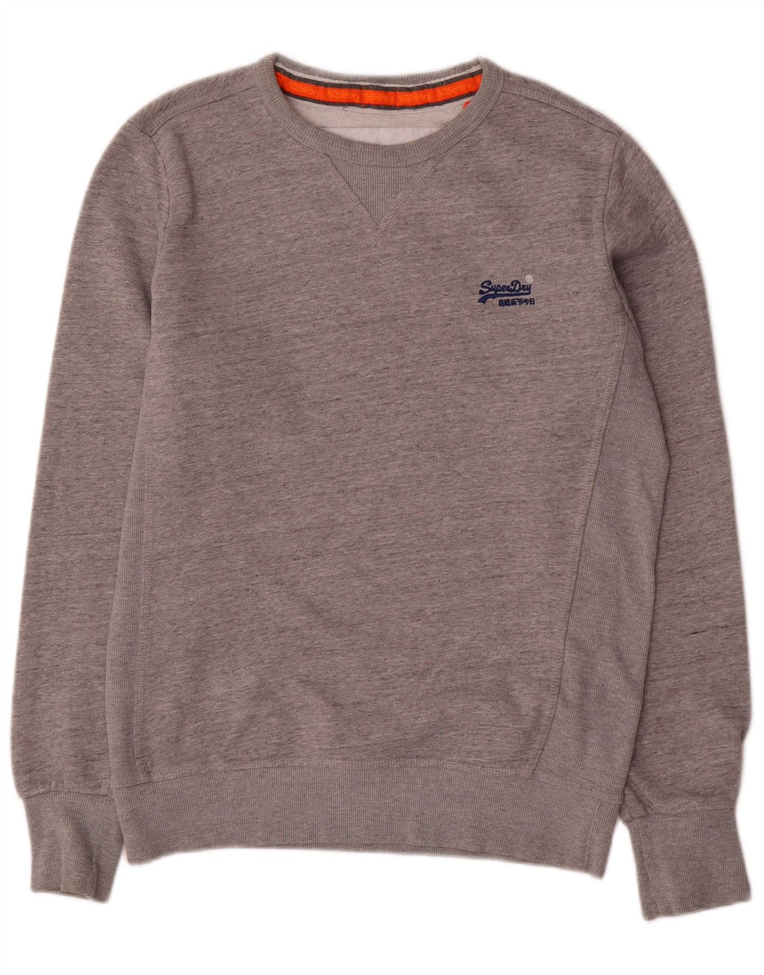 SUPERDRY Hombre Sudadera tipo jersey de algodón moteado gris grande