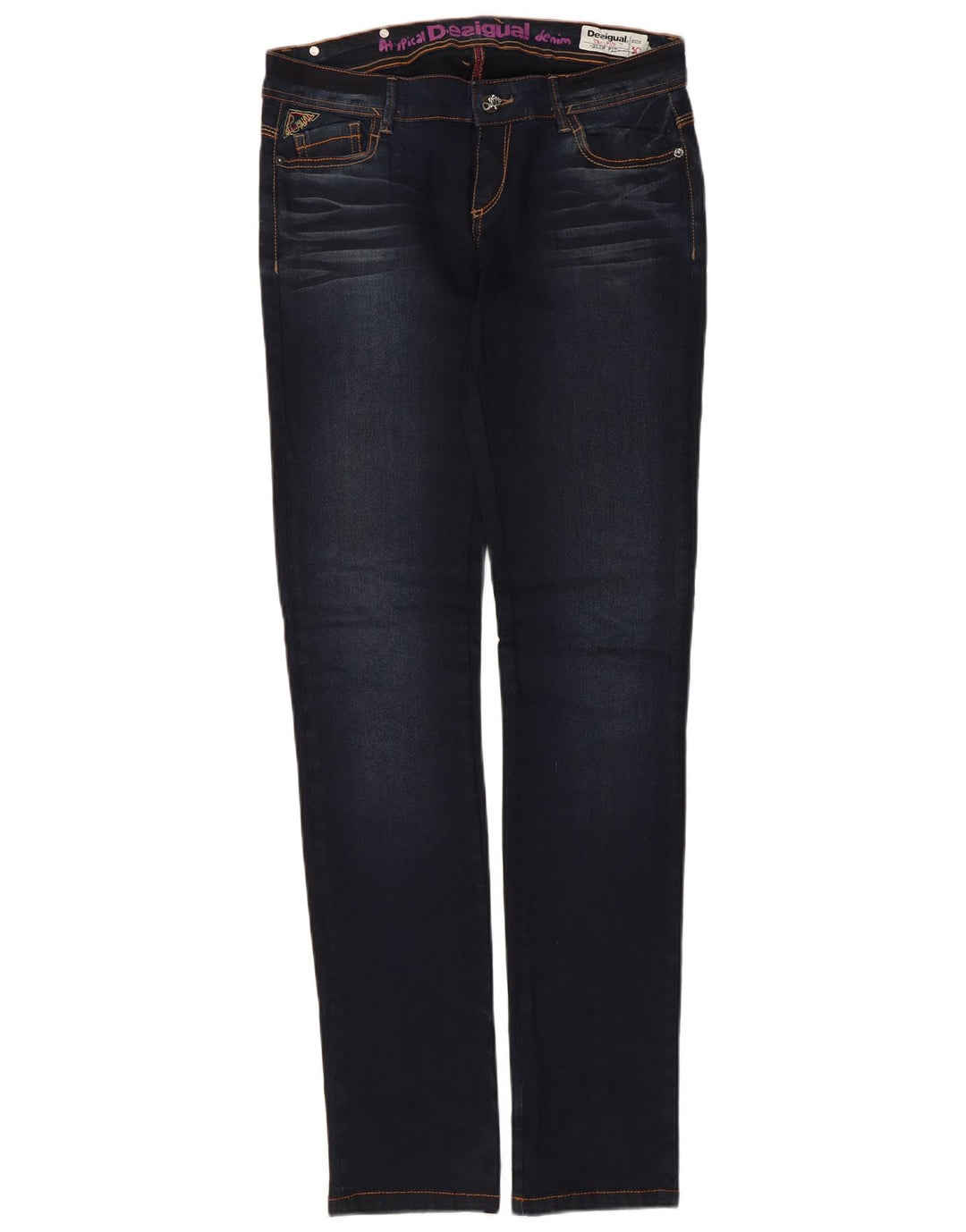 Jeans Desigual Mujer Slim W30 L32 Azul Marino Algodón