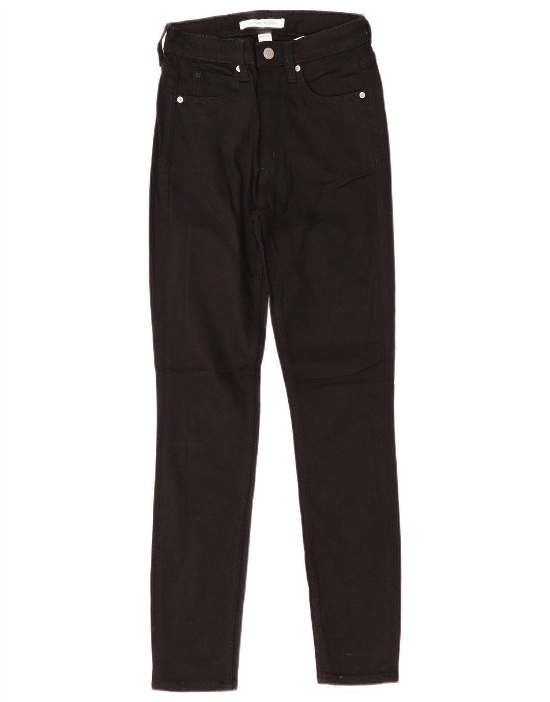 CALVIN KLEIN Vaqueros ajustados de cintura alta para mujer W26 L30 Algodón negro