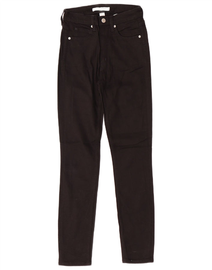 CALVIN KLEIN Vaqueros ajustados de cintura alta para mujer W26 L30 Algodón negro