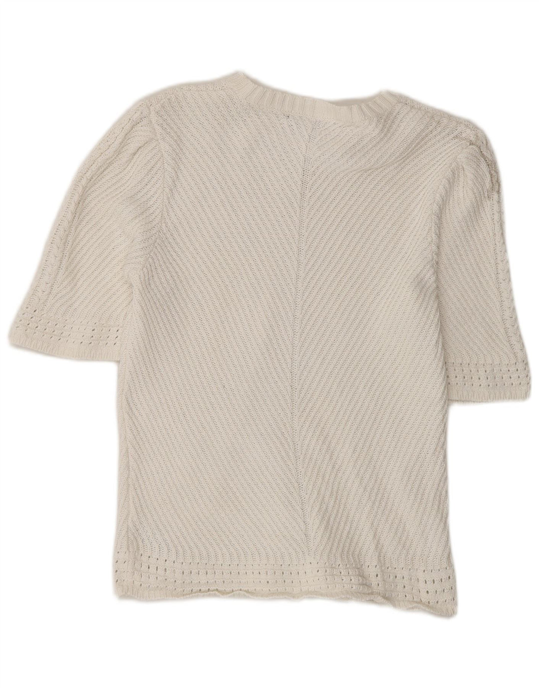 Marks & Spencer Suéter tipo jersey con cuello barco para mujer UK 14 Medium Off White