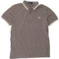 Fred Perry Polo para hombre de algodón moteado gris grande