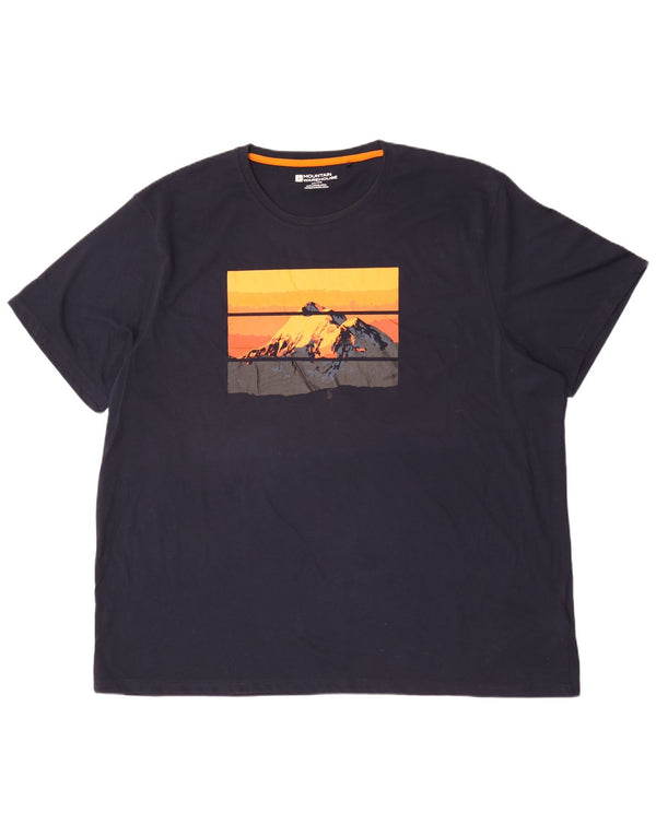 Camiseta estampada para hombre Mountain Warehouse Top 4XL Algodón azul marino