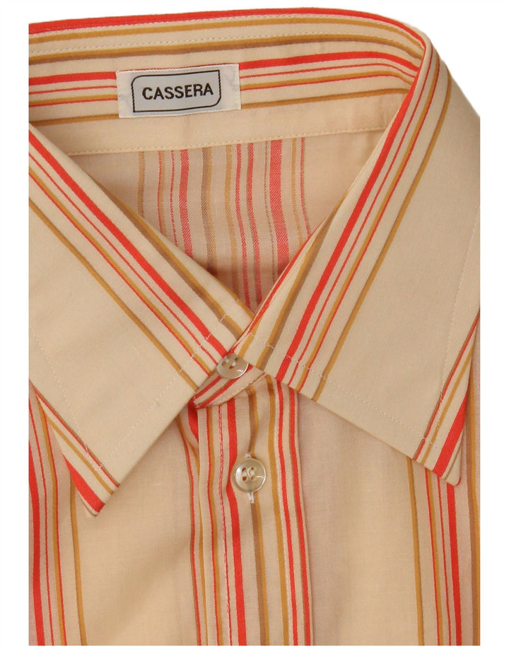 Camisa Cassera Hombre Mediana Naranja A Rayas