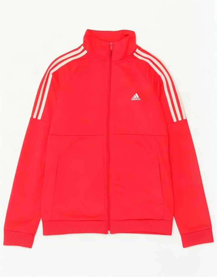Adidas - Chaqueta de chándal para mujer, talla 12/14, poliéster rojo mediano