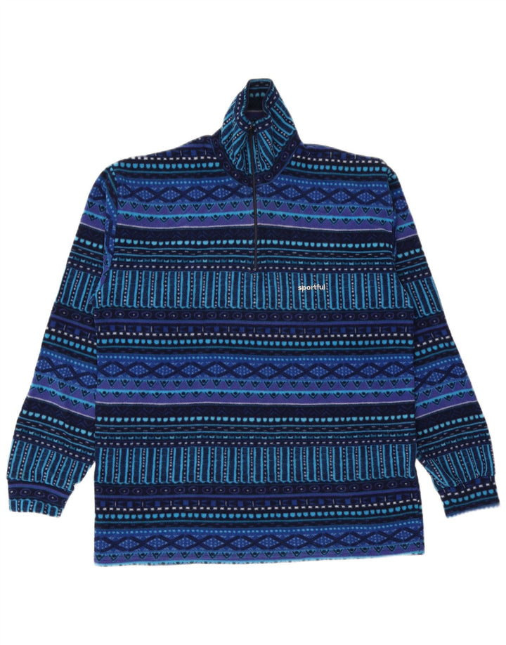 Jersey Hombre Sportful De Polar Con Cremallera Y Cuello IT 50 Poliéster Geométrico Azul Medio