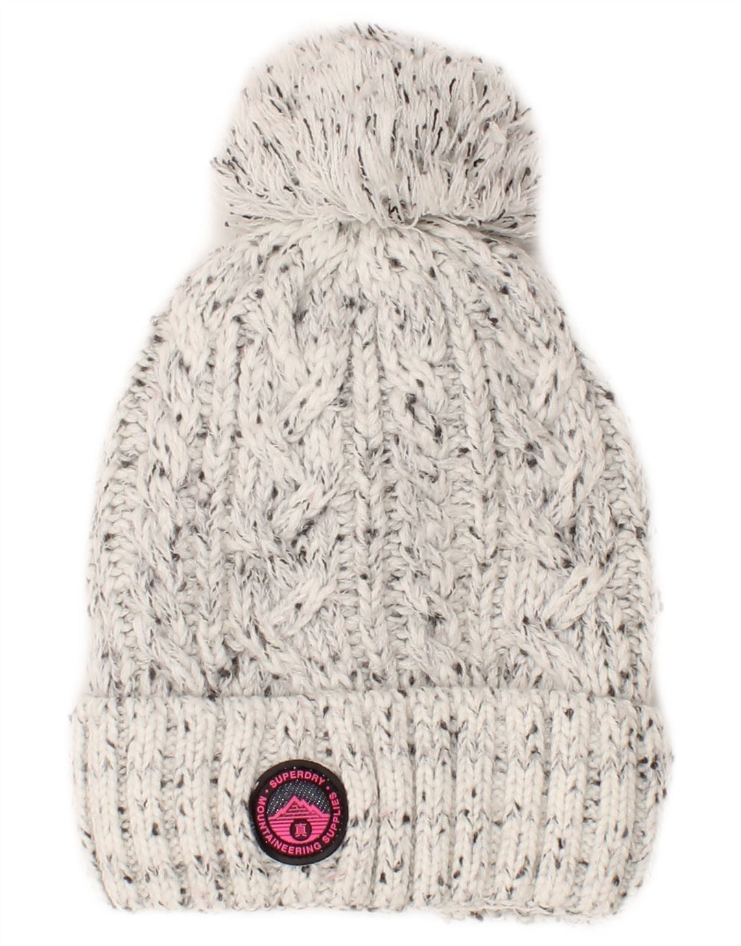 Superdry Gorro de punto para mujer, talla única, acrílico moteado en gris