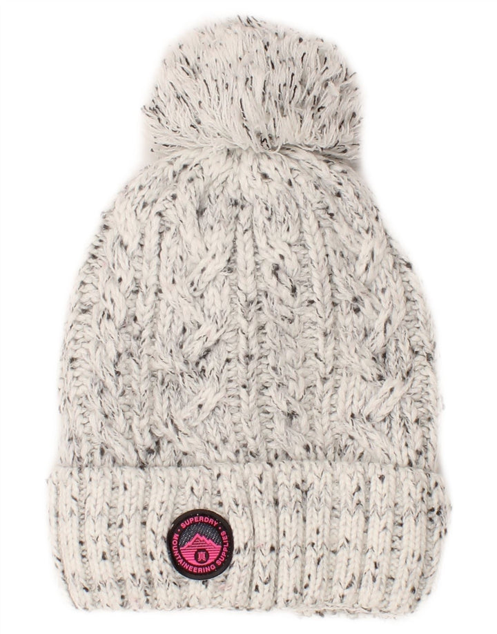 Superdry Gorro de punto para mujer, talla única, acrílico moteado en gris