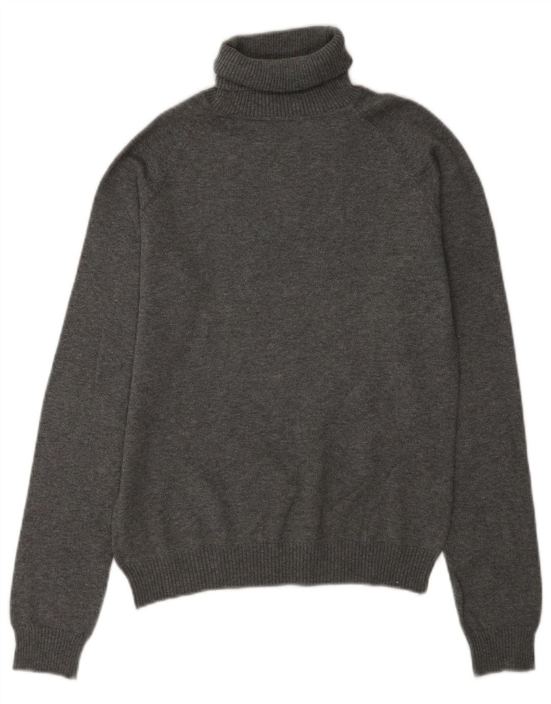 Zara - Jersey con cuello vuelto para mujer, talla 44, algodón gris medio