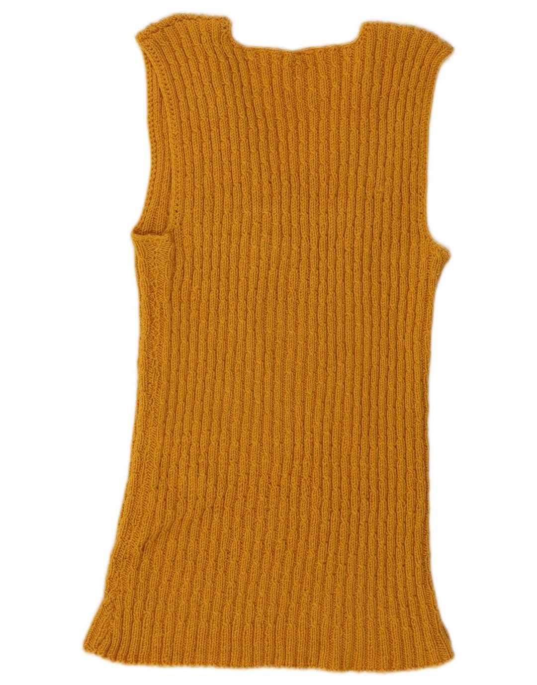 Vintage mujer chaleco camiseta sin mangas Reino Unido 2 2XS amarillo