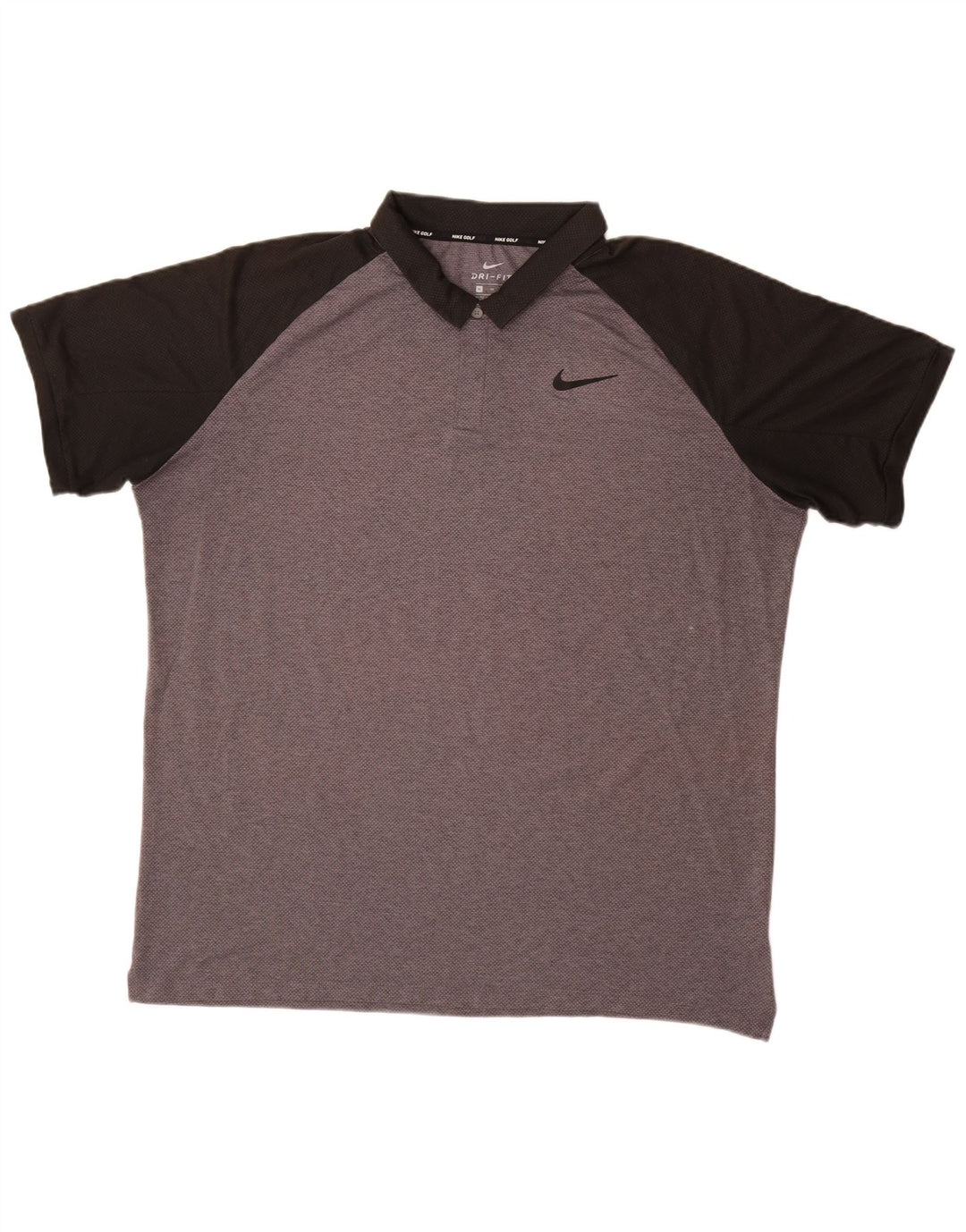 NIKE Polo Dri Fit para hombre XL Gris Colorblock Poliéster