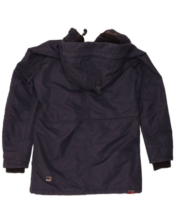 KHUJO Mens Hooded Parka Jacket UK 42 XL Navy Blue Nylon