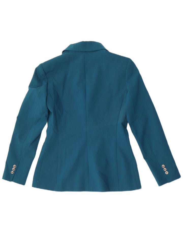 Zara Mujer Chaqueta Blazer De Doble Botonadura UK 42 Poliéster Azul Medio