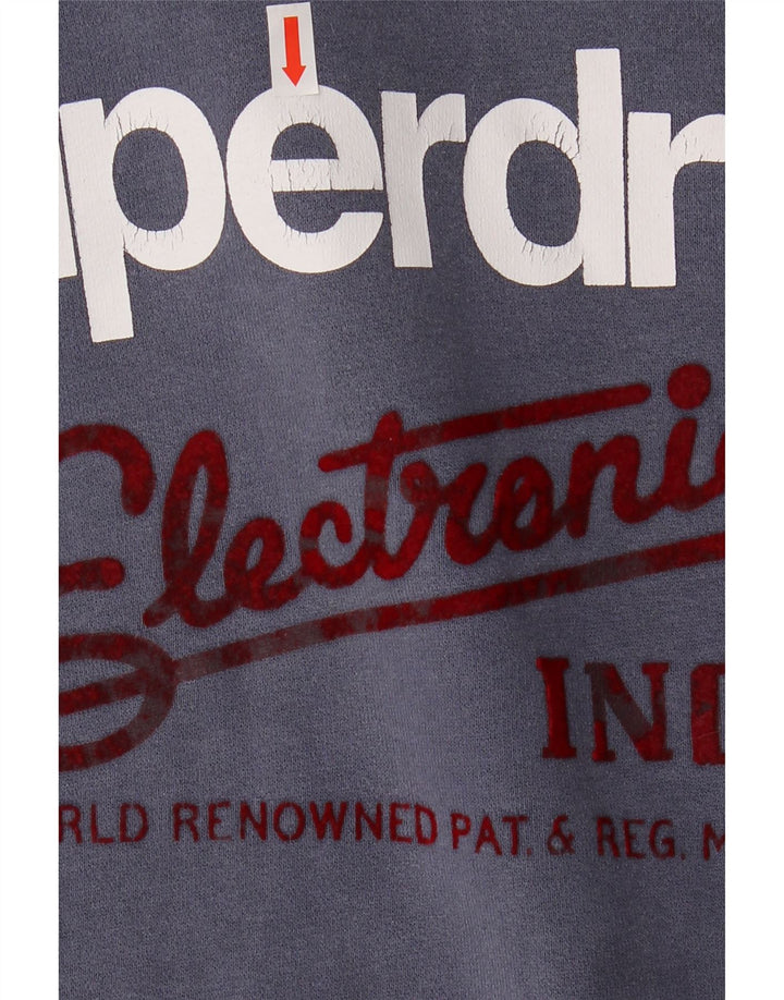 SUPERDRY Jersey con capucha gráfica para mujer UK 46 Large Azul marino Colorblock