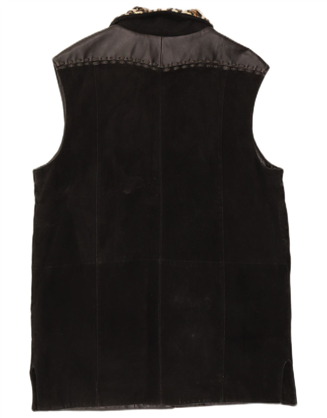 DINO' Z Womens Suede Gilet UK 14 Medium Black Leather