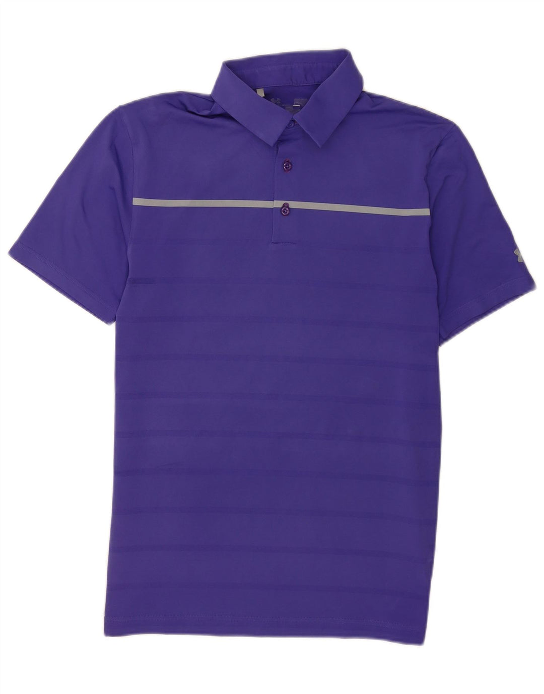 Under Armour Polo para hombre de poliéster a rayas moradas pequeñas