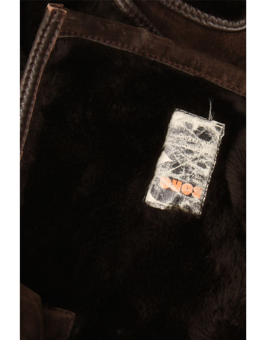 Vintage hombres Sherpa doble pecho abrigo Reino Unido 10 pequeño marrón