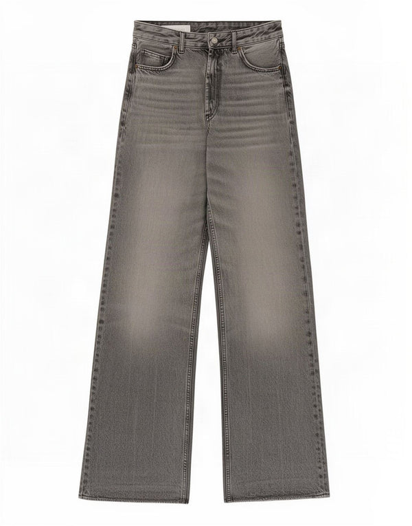 Zara Jeans de pierna ancha para mujer EU 38 Small W28 L34 Algodón gris