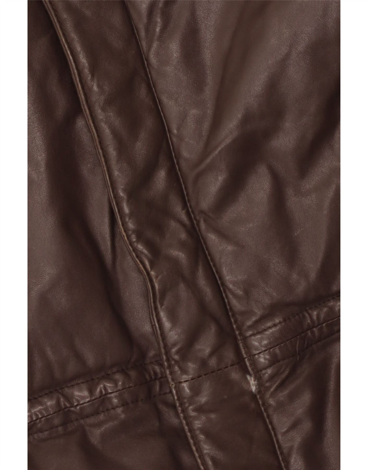 Monpel Chaqueta de cuero para hombre IT 48 Cuero marrón medio