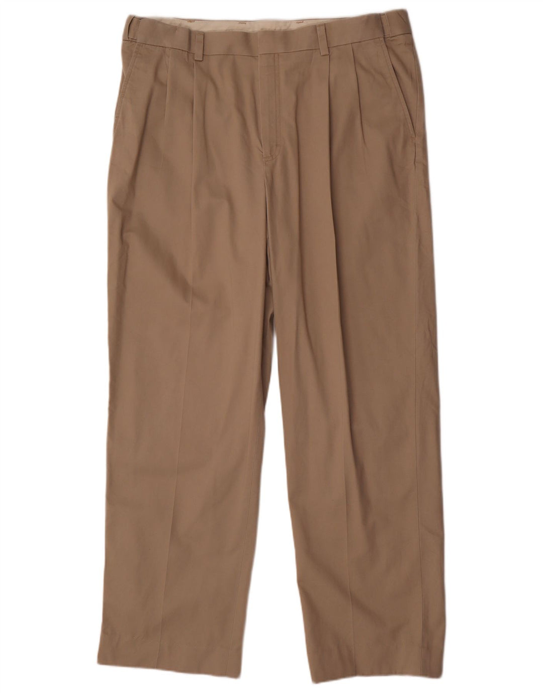 L.L.BEAN Pantalón chino con pinzas para hombre W37 L31 Algodón beige