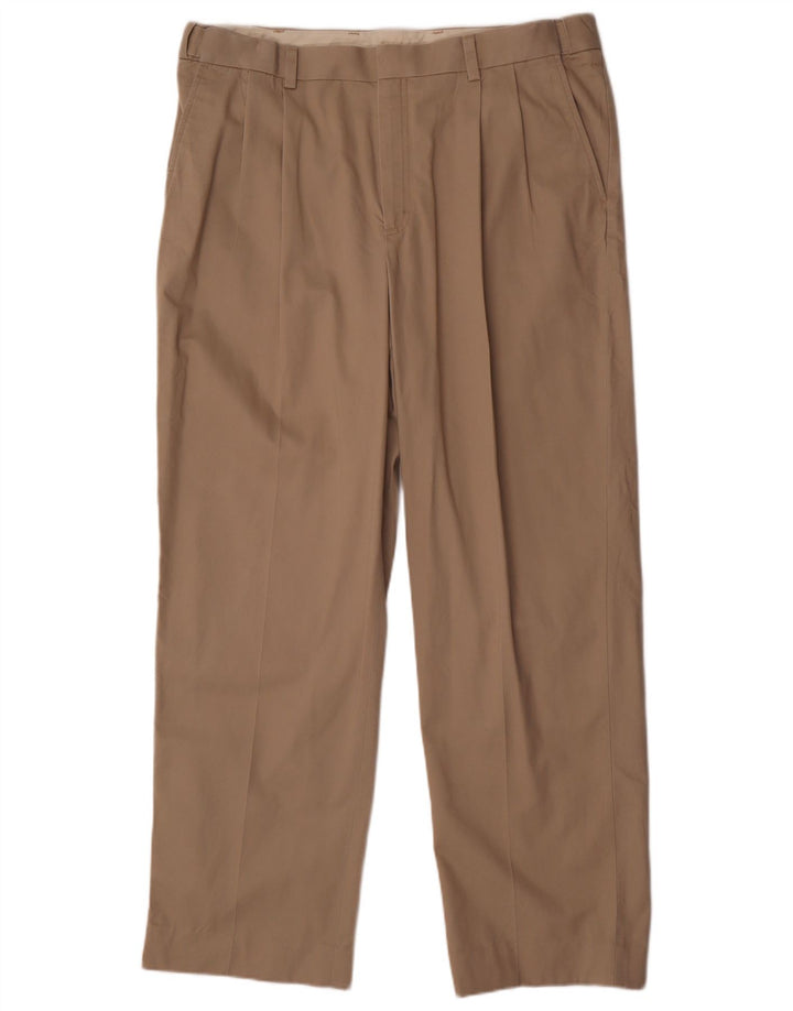 L.L.BEAN Pantalón chino con pinzas para hombre W37 L31 Algodón beige