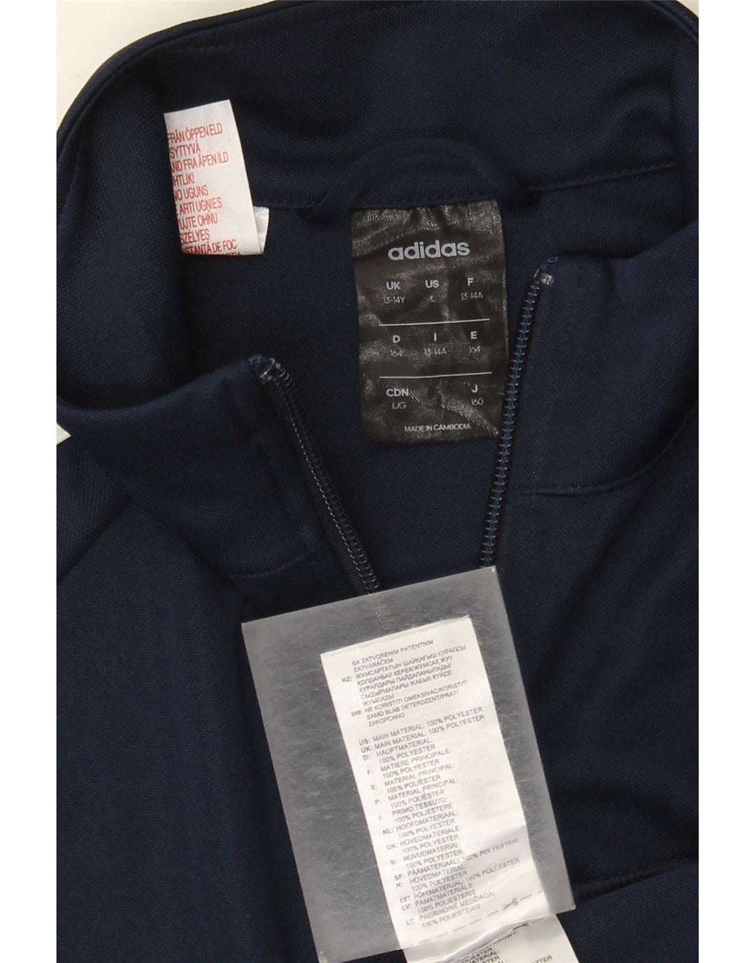 Adidas Chicos Climalite Chándal Top Chaqueta 13-14 Años Azul Marino Poliéster