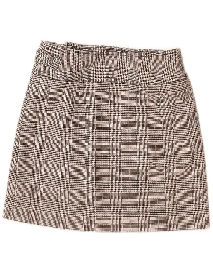 Topshop Minifalda para mujer UK 6 XS W24 Poliéster a cuadros gris