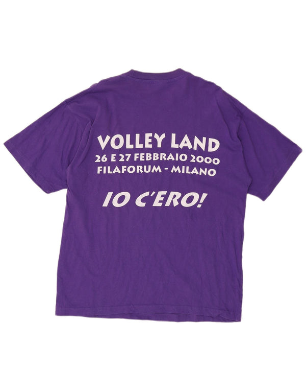 CHAMPION Camiseta gráfica para mujer Top UK 16 Large Purple Cotton