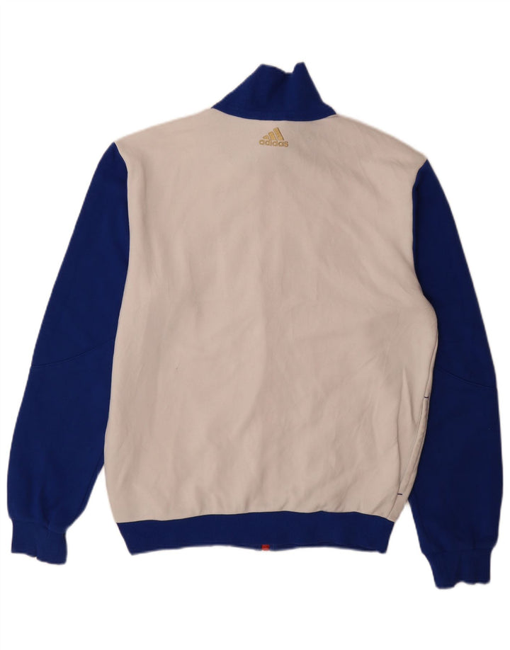 Adidas - Chaqueta de chándal para hombre, color blanco medio, algodón color block