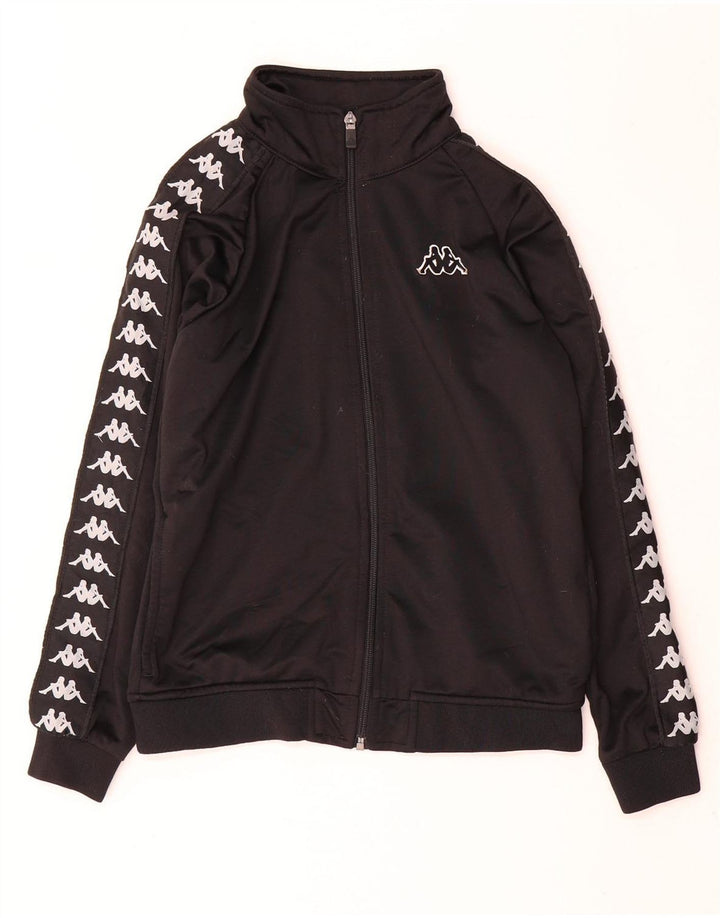 Kappa Boys Graphic Chándal Top Chaqueta 11-12 Años Negro Poliéster