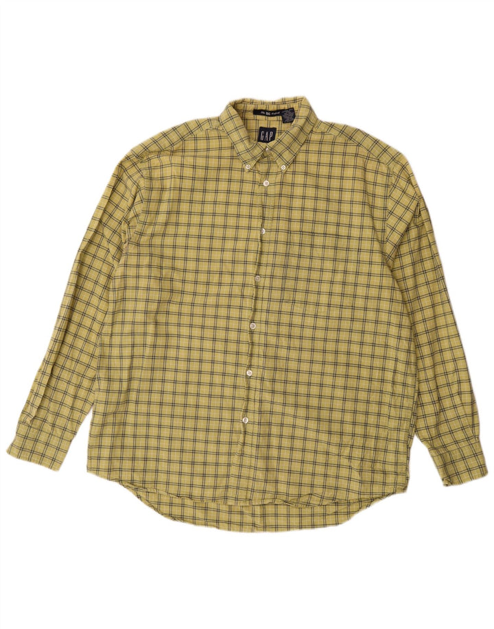 Camisa holgada de algodón a cuadros en amarillo medio de Gap Hombre