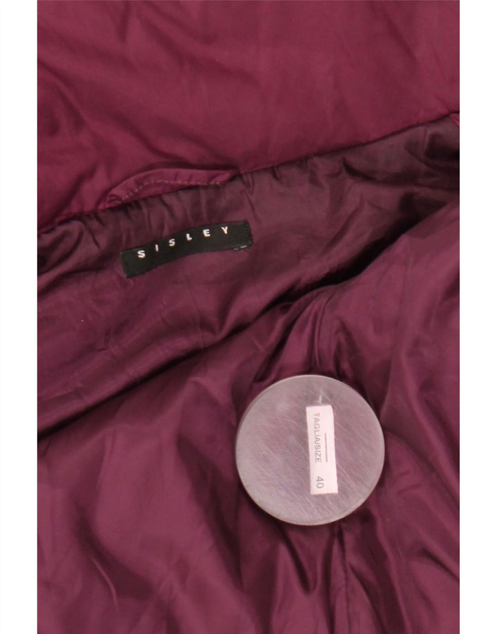 Sisley Mujer Chaqueta Acolchada IT 40 Small Púrpura