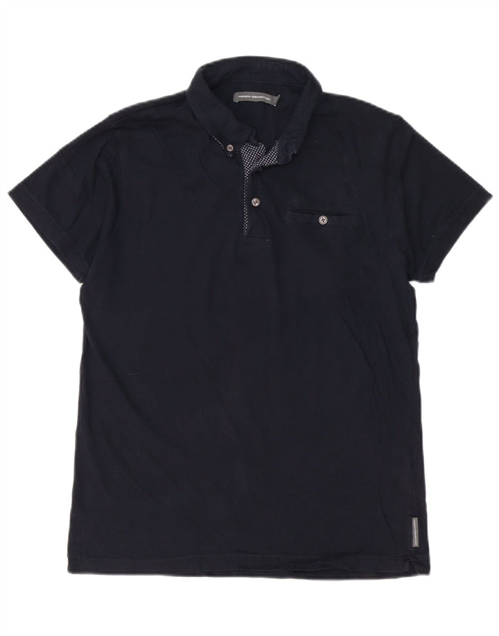 French Connection Polo para hombre de algodón azul marino mediano
