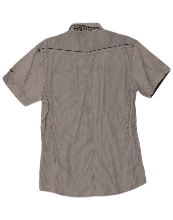 Jack & Jones Camisa estampada de manga corta para hombre de algodón gris con rayas diplomáticas